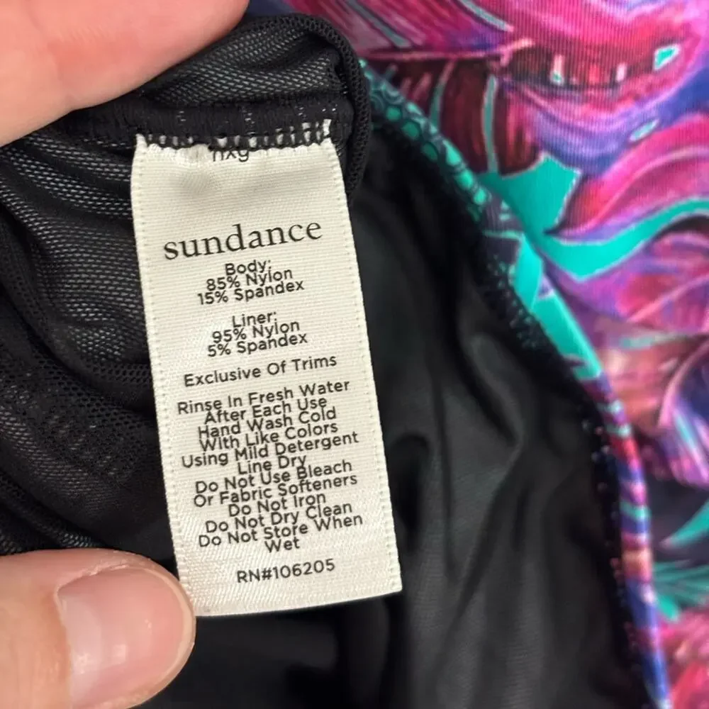 Sundance Kailani Tropical Print One Piece Swimsuit in Teal - Size S
